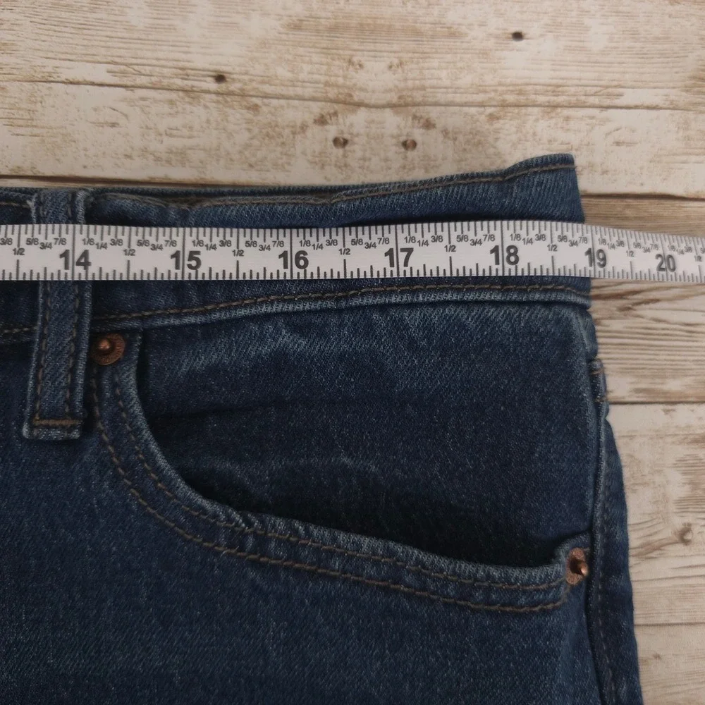 Old Navy Boyfriend Loose Mid Rise Distressed Medium Dark Wash Jeans Womens‎ 14
